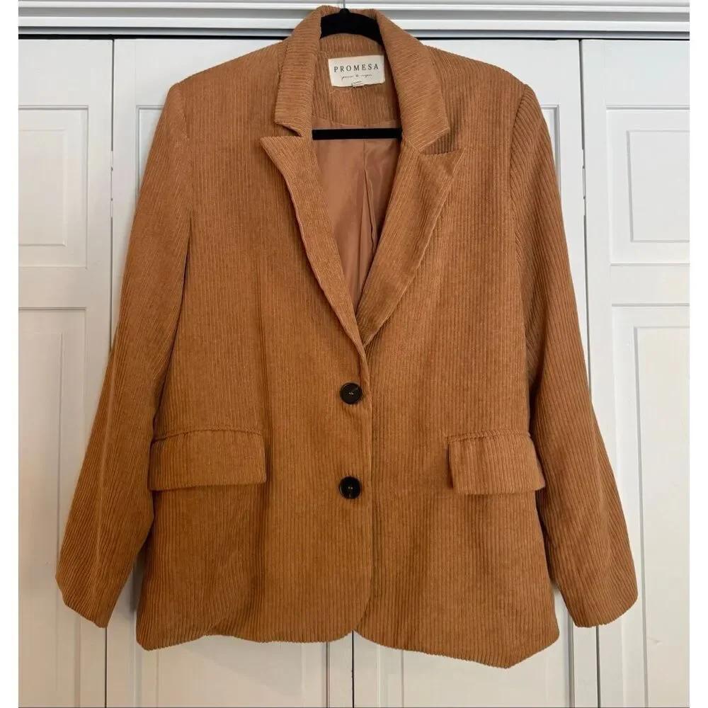 Promesa Brown Corduroy two button blazer size small
